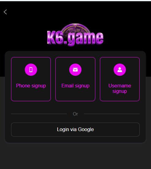 K6 Game register