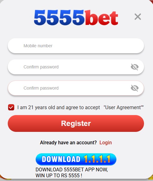 5555Bet register