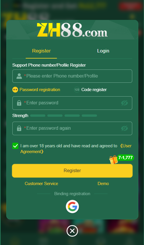 zh88 register